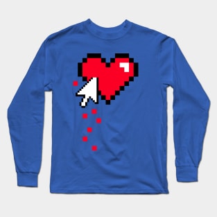 Wounded Pixel Heart Long Sleeve T-Shirt